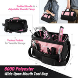 WORKPRO Pink Drill Set for Women, Tool Kit with 20V Cordless Lithium-ion Drill Driver, Pink Tool Set, Lady's Repairing Kit with 14-Inch Storage Bag, 157PCS