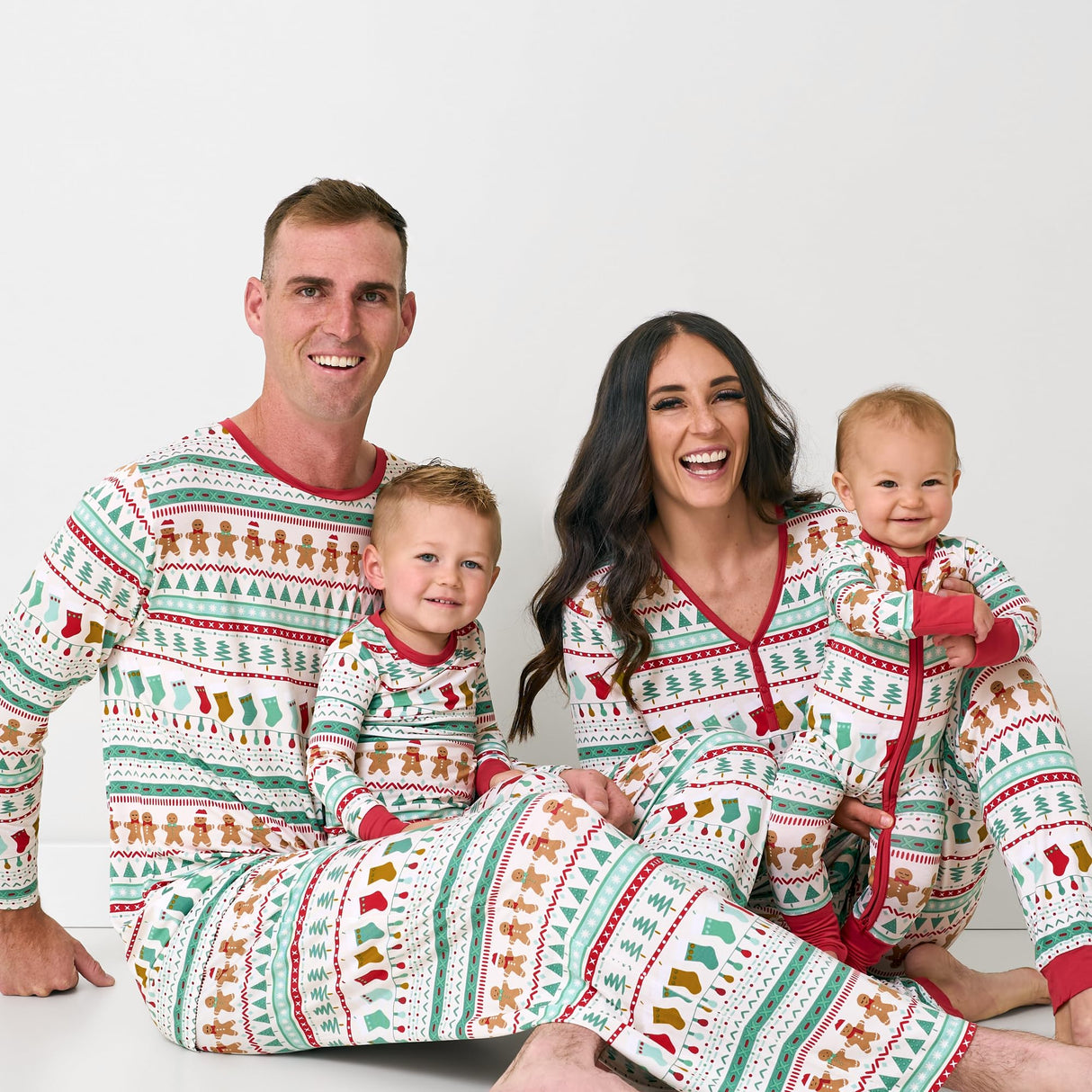 Little Sleepies Two-Piece Kids Christmas Pajamas Set for Boys & Girls, Viscose from Bamboo, Family Matching Christmas PJs, Fair Isle, 5-6