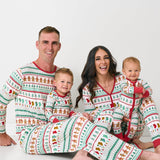 Little Sleepies Two-Piece Kids Christmas Pajamas Set for Boys & Girls, Viscose from Bamboo, Family Matching Christmas PJs, Fair Isle, 5-6