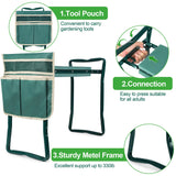 Garden Kneeler and Seat, Garden Bench for Kneeling and Sitting, Garden Stool and Kneeler with A Tool Pocket, Eva Soft Foam Pad for Kneeling and Seating, Gardening Gifts for Women Men Seniors Gardener