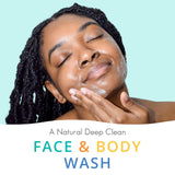 Almond Clear Face & Body Wash | Skin Care for Acne and Folliculitis-Prone Skin - Gentle Acne Face & Body Wash, Exfoliating Cleanser with Mandelic Acid | 17.25 oz