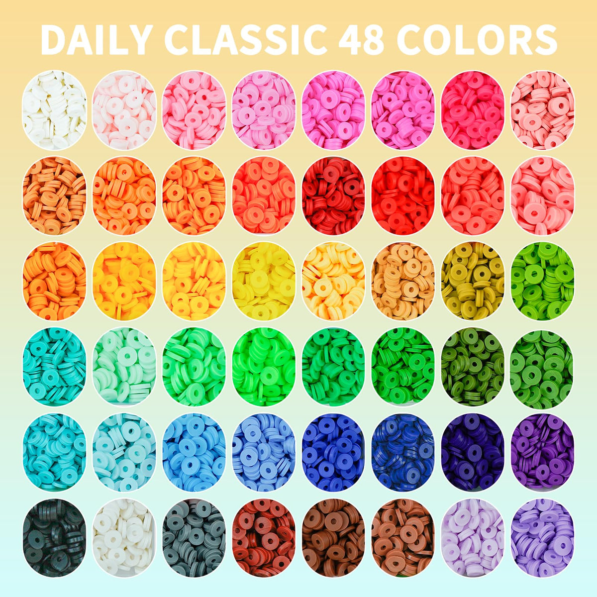 Friendship Bracelet Kit, 14,000pcs 48 Colors Clay Beads for Jewelry Making