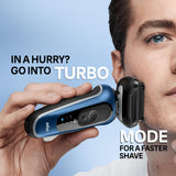 Braun Electric Shaver for Men, Series 6 6120s, Wet & Dry Shave, Turbo & Gentle Shaving Modes, with Precision Trimmer & Pouch, Blue