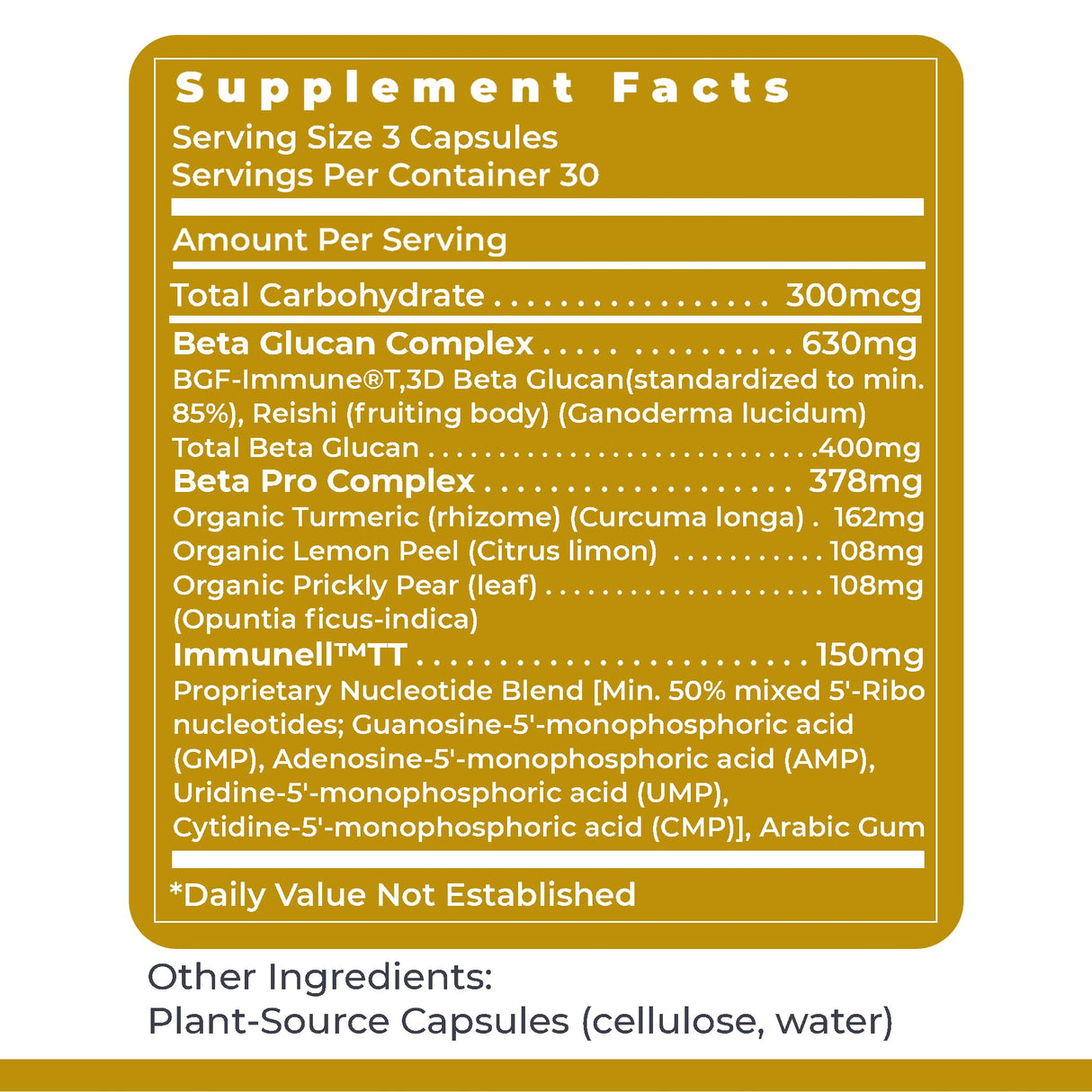 Premier Research Labs Nucleo Immune - Beta Glucan Supplements, Beta Glucans, Phytochemicals, Prickly Pear, Fiber, Immune Support - 90 Capsules