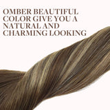 GOO GOO Clip in Hair Extensions Real Human Hair, Remy Human Hair Extensions Clip ins for Women, Natural Human Hair, 18inch 120g 7Pcs, 4/26/4 Balayage Chocolate Brown to Honey Blonde