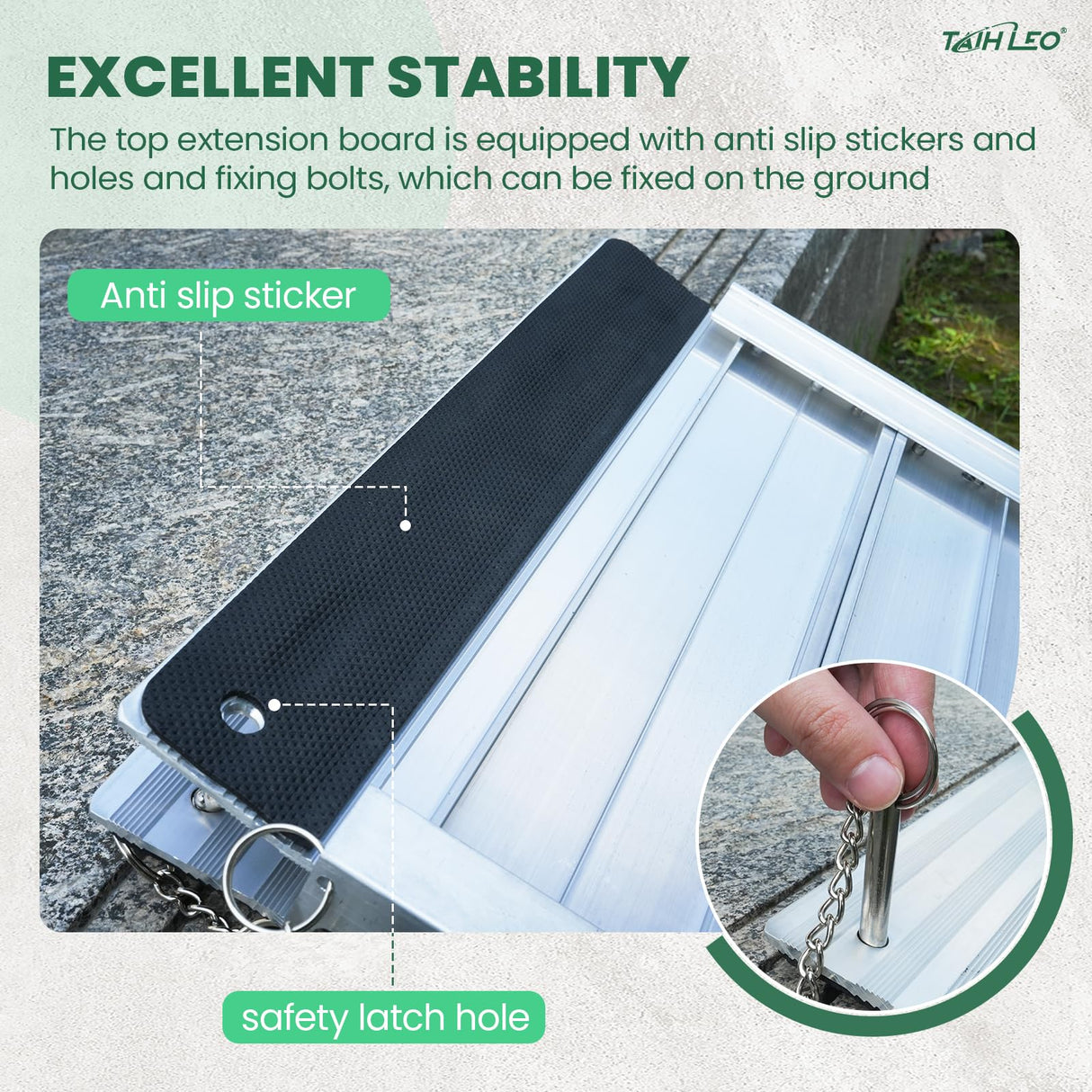 TaiH Leo Wheelchair Ramp 4 Feet, Portable Ramps for Wheelchairs for Home, 800LBS Capacity Folding Non-Slip Aluminum Handicap Ramp, Wheel Chair Ramp for Home Steps, Stairs, Doorways, Car, Curbs
