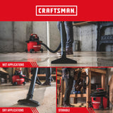 CRAFTSMAN CMXEVBE17584 6 Gallon 3.5 Peak HP Wet Dry Shop Vacuum