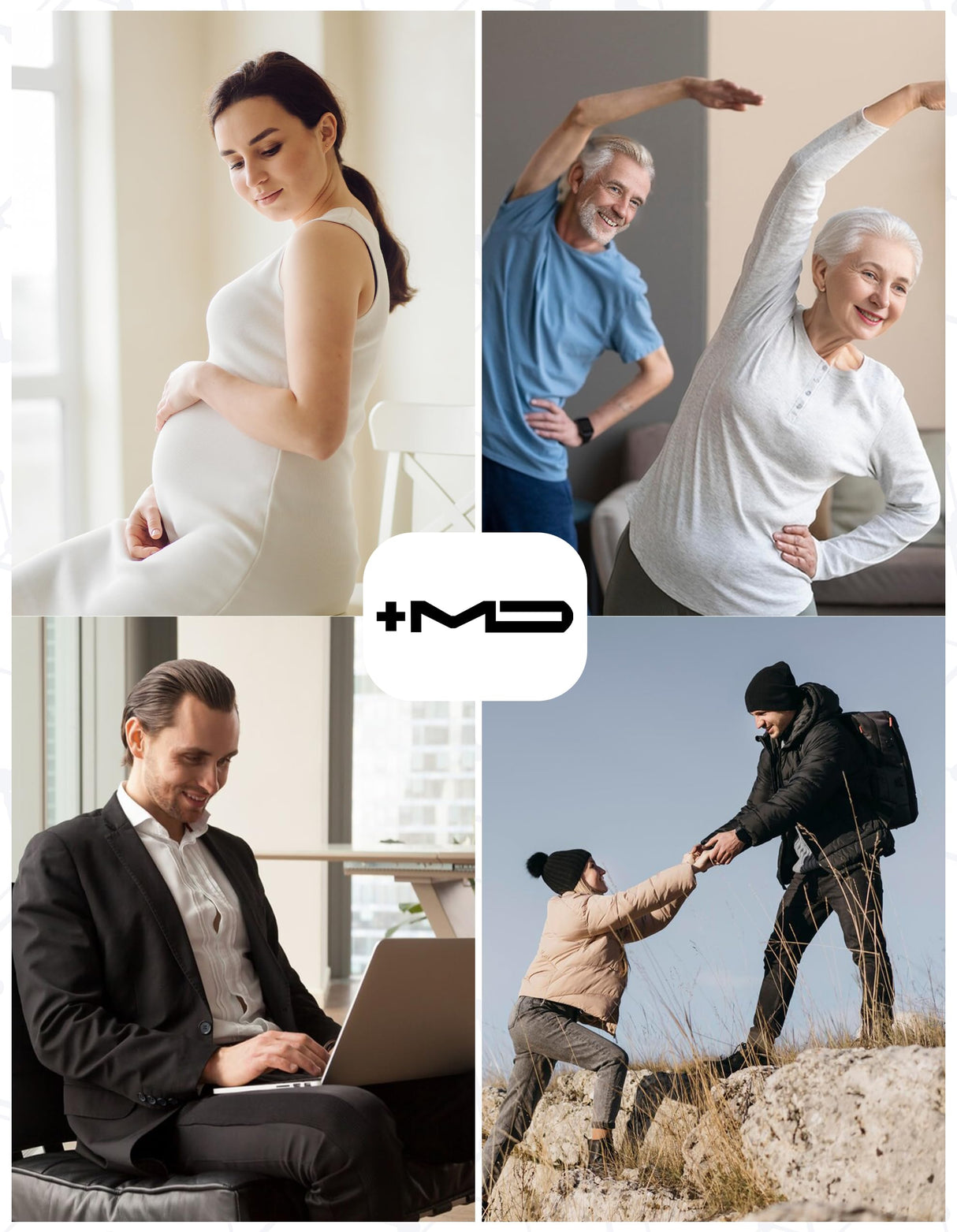 +MD 2 Pairs Compression Socks for Women & Men Medical Grade 20-30 mmHg, Open-Toe knee High Stocking, Support for edema, Varicose Veins, Nude, Medium