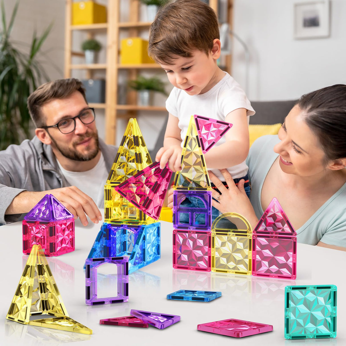 Jasonwell 110PCS Magnetic Tiles Building Blocks Set for Boys Girls Preschool Educational Magnet Construction Kit Stacking STEM Toys Christmas Birthday Gifts for Kids Toddlers 3 4 5 6 7 8 9 + Year Old