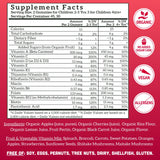 Llama Naturals Kids Multivitamin Gummies, Vegan, Organic with Vitamin D, C & K, Toddler Real Fruit Gummy Vitamins, Chewable Supplement, Whole Food Multivitamin, No Added Sugar Cane, Cherry, 90 Ct