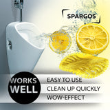 Urinal Screen Deodorizer (36 Pack) - Urinal Cakes - Fresh 3d Wave Anti-Splash - Odor Protection for Toilets in Bathroom Office Stadiums Schools with Free Gloves - 12pcs Blue 12pcs Lemon and Orange