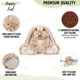 Bunny Microwavable & Weighted Stuffed Animals - 1.5 Lbs Unscented Heating Pad for Period Cramps Pain Relief and Anxiety, Cute Bunny Plush Toys Gifts for Women Girls Adults and Kids by Happy Fuel