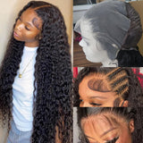 Lemoda 13x6 Full Lace Frontal Wig Human Hair 28 inch 200% Density 12A Virgin 13x6 Deep Wave Frontal Wigs Human Hair HD Transparent Lace Wig Deep Wave Lace Front Wig Human Hair Water Wave Wigs