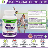 Oral Probiotic Supplement with BLIS K12 4 Billion CFU - Now Dairy Free 60 Day Supply Bottle for Bad Breath, Strep, Cavities, Gum Oral and Dental Health - Sugar Free - USA Made - 60 Count