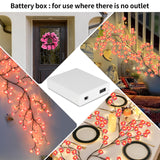 FNHMSL Cherry Enchanted Willow Vine Lights, 4FT 48LED Pink Cherry Blossom Tree Branch Lights for Wall, Remote Timer,8 Light Model,Bedroom Wall Doors Wedding, Christmas, USB Battery Box