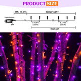 kemooie 500 LED Halloween Lights Outdoor, 164 FT Fairy Lights with 8 Modes