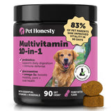 Pet Honesty Vet Recommended 10-in-1 Dog Multivitamin, 90 Ct, Peanut Butter