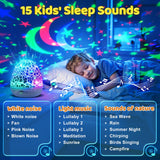 Baby Sound Machine Night Light Projector Kids Christmas Gifts | 15 White Noise Machine & 3D Films | 31Colors & Remote Control | Autism Toys Night Light for Kids, Baby Boy Toys, Egg Light for Nursery