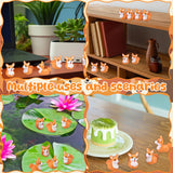 Geelin 50 Pcs Mini Corgi Duck Figurine Bulk Resin Tiny Duck Figurines Small Dog Statue for Fairy Garden, Miniature Terrariums, Animal Gift Bag Fillers, Dog Lovers Gifts