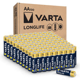 VARTA Longlife AA Batteries (100 Pack), Alkaline Triple A Battery