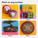 ARTISTRO 24 Metallic Dual Tip Brush + Fine Acrylic Paint Markers - Easy for All Ages & Levels Paint Pens for Fabric, Rock, Glass, DIY - Halloween Pumpkin Painting Kit, Art Supplies, Christmas Gift