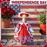 FuWeave 4th of July Porch Goose Outfit for 23'' Plastic Patriotic Cement Goose Statue Clothes Skirt Costume for Independence Day Outdoor Patio Yard Lawn Decor(Style3)
