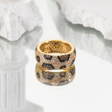 Mixcbe Animal Leopard Crystal Rings for Women Dainty Gold Leopard Print Cubic Zirconia Paving Stacking Rings, Gold Knuckle Women Rings Jewelry Size 8