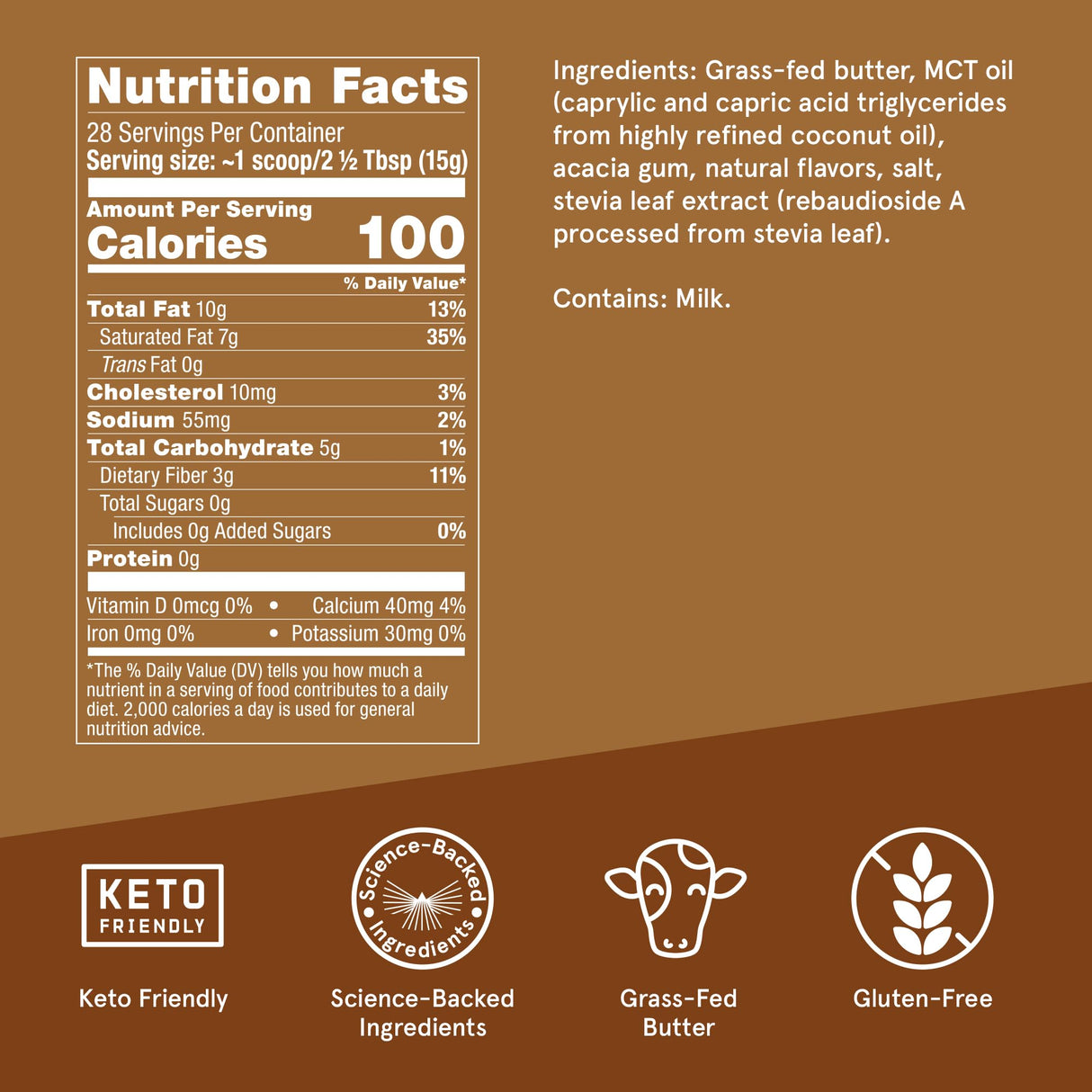 Bulletproof Hazelnut Creamer, 14.8 Ounces, Keto Coffee Creamer with MCT Oil and Grass-Fed Butter