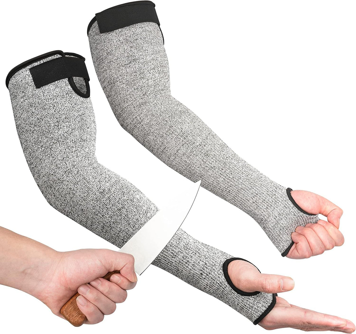 OriStout 4 Pairs Forearm Sleeves, Arm Protectors for Thin Skin and Bruising, Level 3 Cut Resistant Sleeves, Arm Protection for Gardening, Yard Working, Pet Grooming, Grey