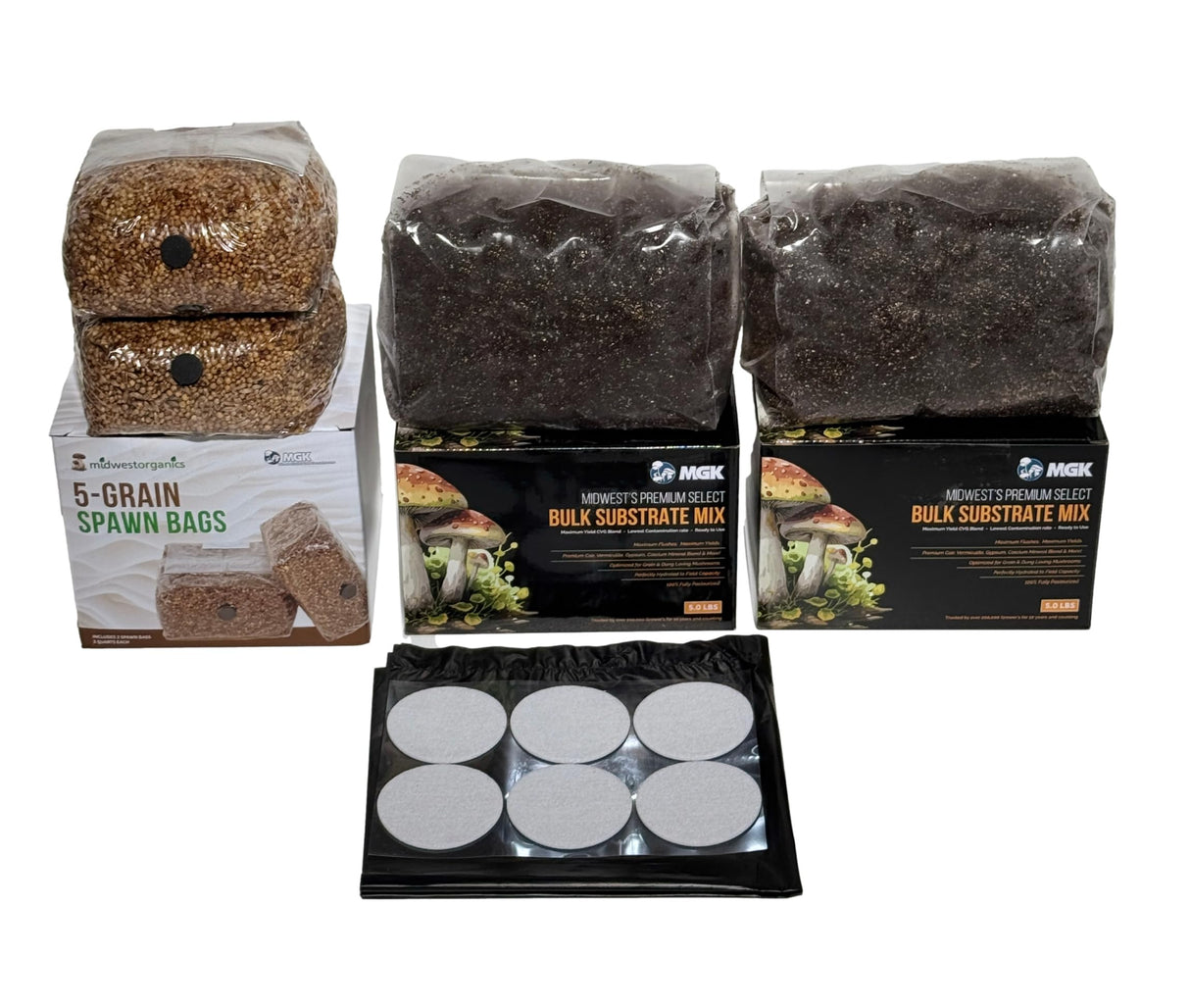 Complete Refill Kit for Large 66Q Monotub - Includes Grain Spawn & Bulk Substrate