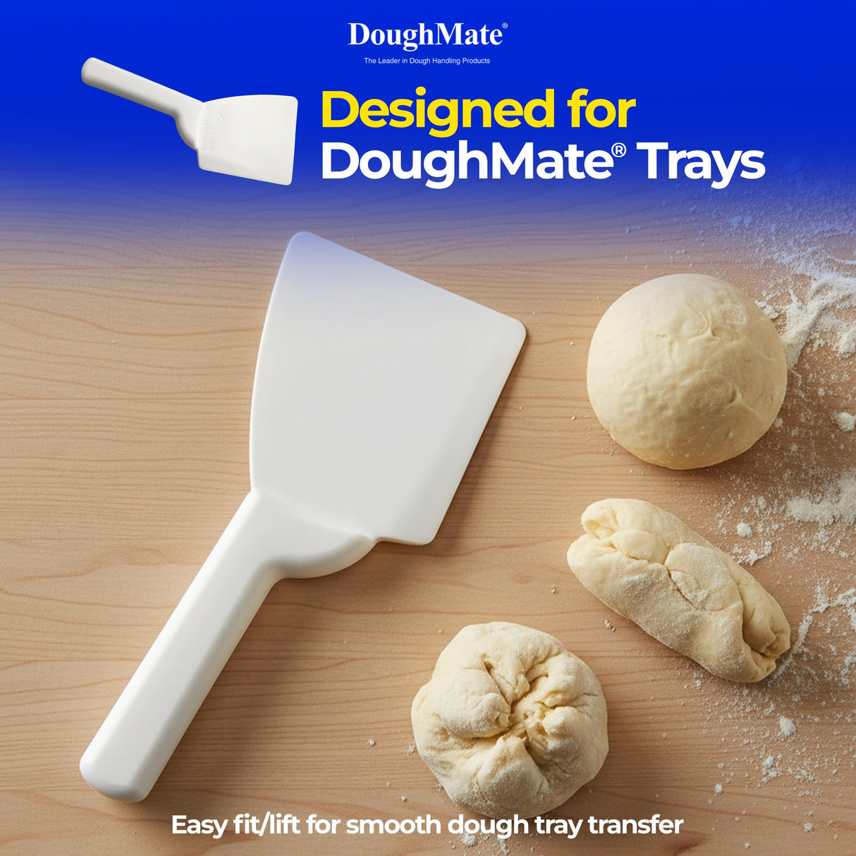 DoughMate® Artisan Kit – 2 Pizza Dough Proofing Trays, 1 Lid, and Dough Scraper – Food Contact Certified, Stackable, Made in USA
