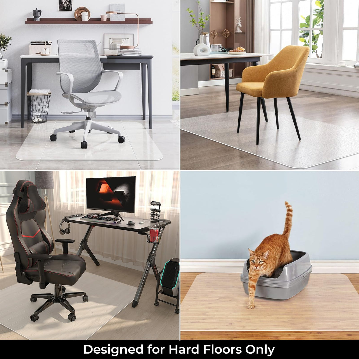 Office Chair Mat for Hard Wood Floors 36"x47" Heavy Duty Floor Protector Easy Clean