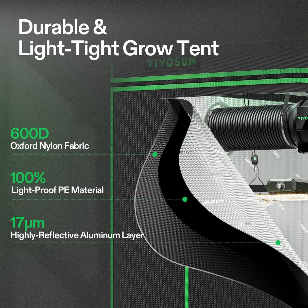VIVOSUN GIY Smart Grow Tent System 2x2, WiFi-Integrated Grow Tent Kit, with Automate Ventilation and Circulation, Schedule Full Spectrum 100W LED Grow Light, and GrowHub E42A+ Controller