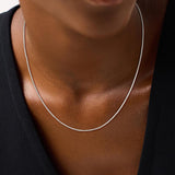 Goldegg 925 Sterling Silver Chain for Women, Diamond Cut 1mm Box Chain