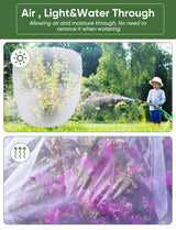 Bird Netting for Garden Protection - 4 Pack Garden Netting Pest Barrier with Drawstring,Mosquito Net Tomato Protective Cover Garden Plant Netting for Blueberry Bushes (4.9 Ft x 4 Ft/4 Pack)