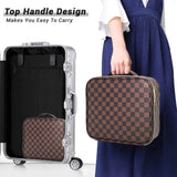 WIRIBEY Checkered Makeup Bag, Portable Makeup Bag with Adjustable Partition, Cosmetic Bags for Women Toiletry Travel Organizer Portable Make Up Bags for Christmas Birthday Gifts