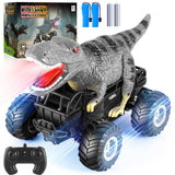 Manercey Remote Control Car, 2.4GHz 1:18 RC Cars With Light, 98FT 8KM/H 2-Rechargeable Battery, All Terrain Monster Remote Control Truck Toy, Dinosaur Monster Trucks for Boy Age 4-7, Kid 6+, Christmas