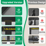 HOFUDON Upgraded Magnetic Screen Door Mesh, Full Strip Magnets, Heavy Duty Fiberglass Mesh, Door Screen Magnetic Closure for Single Door Size 32 x 80 Inch, Screen Door Size 35 x 82 Inch Black