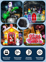 Lorvain 2.5A Replacement Air Blower for Inflatables, Replacement Inflatable Air Fan Blower with 10 White LED Lights & 12v/3A Adapter for Halloween Christmas Outdoor Inflatable Fan Blowers