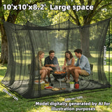 10'x10'x8.2' Outdoor Camping&Patio Mosquito Netting,Large Mosquito Netting with Hanging Ropes for Patio Camping Home Outdoor Travel (White)