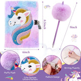 Tacobear Unicorn Gifts for Girls Age 6-10, 9PCS Unicorn Gift Set with Wired Headphones, Lock Diary, Insulated Cup, Coin Pouch, Socks, Mirror & Pen, Christmas Birthday Gifts for Kids 6 7 8 9 10 11 12