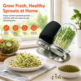 Sprouting Jars Kit, 2 Wide Mouth Mason Jars with 316 Stainless Steel Lids