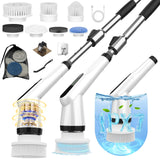 Dreazu Electric Spin Scrubber, 10-in-1 Shower Scrubber & Retractable Long Handle, 44 lbs High-Torque & Variable Speed Shower Cleaning Brush for Bathroom,Toilet, Bathtub, Kitchen, Tile Floors