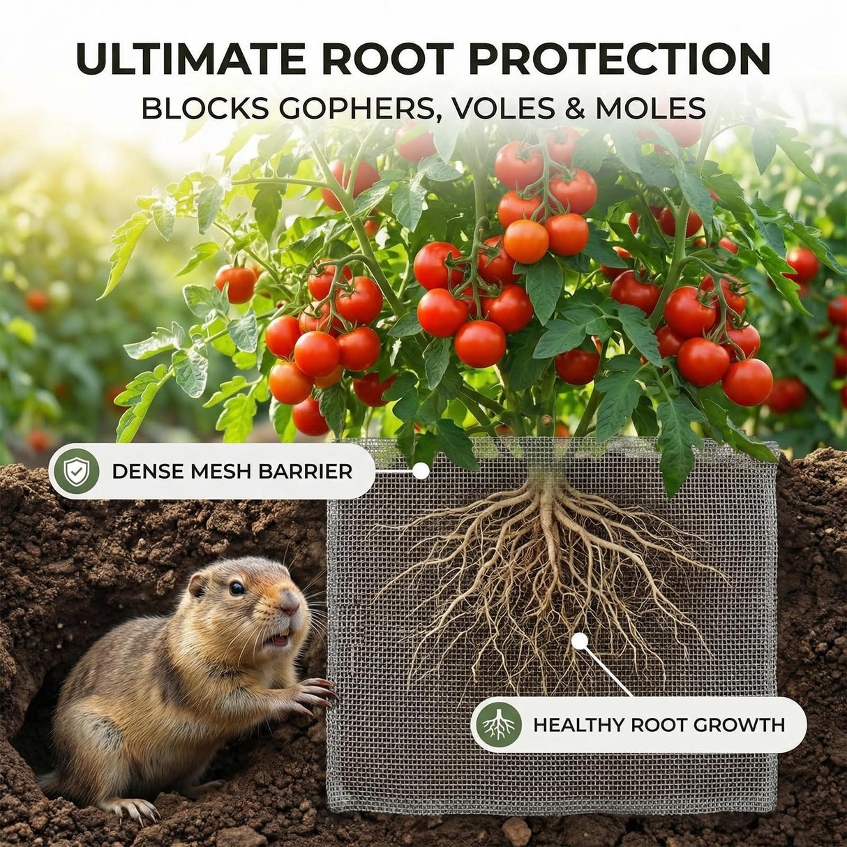 Emycool 10 Pack Gopher Baskets 5 Gallon, Gopher Cages for Planting Stainless Steel Metal Mesh to Protect Plant Root from Gophers Moles and Voles