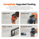 IKEEPFIT Cordless Knee Massager with Heat Vibration for Pain Relief, MAXwarm 4.0[2025 Upgraded] - Electric Heated Knee Brace with 5 Heat Levels and 3 Massage Mode, Gifts for Men Women (Grey, Pair)