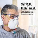 3M N95 Respirator 8511, 10 Pack, NIOSH-APPROVED N95, Features 3M COOL FLOW Exhalation Valve, Relief From Dusts & Certain Particles During Sanding, Pollen, Mold Spores, Dust Particles (8511DB1-A-PS)