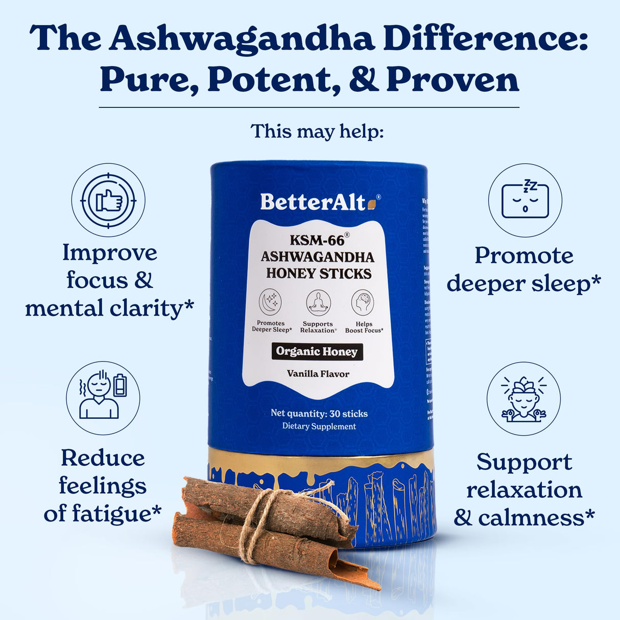 Better Alt Ashwagandha & Classic Shilajit Honey Sticks| Pure Himalayan Shilajit Organic Multiflora Honey & Saffron|60 Sticks|Energy & Immune Support Supplement