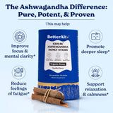 Better Alt Ashwagandha & Classic Shilajit Honey Sticks| Pure Himalayan Shilajit Organic Multiflora Honey & Saffron|60 Sticks|Energy & Immune Support Supplement