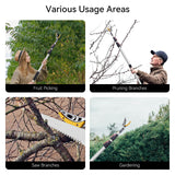 FLORA GUARD Extendable Tree Pruner 4.6-10ft, Telescoping Pole Pruner & Pole Saw with Cut & Hold Fruit Picker, Lightweight Long Reach Branch Trimmer for High Trees