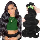 Human Hair Bundles Body Wave Bundles Human Hair 16 18 20 Inch 12A Grade 100% Unprocessed Brazilian Virgin Hair Body Wave 3 Bundles Deals Real Human Hair Extensions For Black Women Natural Black